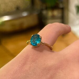 Blue Topaz & Gold Ring